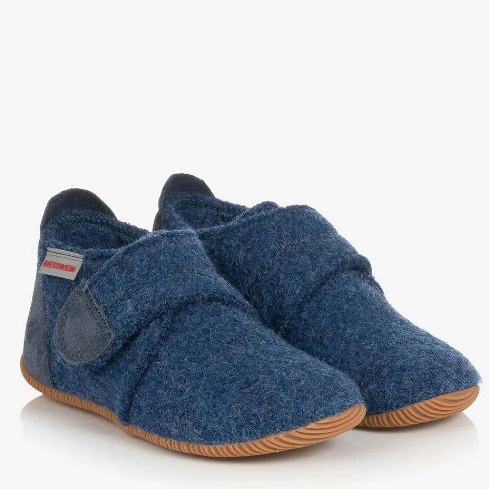 Giesswein Slippers|Slippers*Blue Felted Wool Slippers