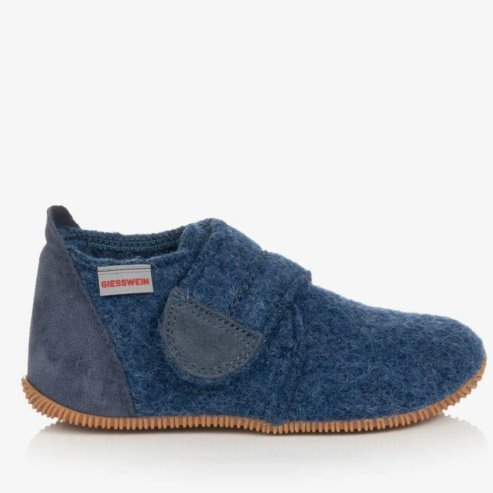 Giesswein Slippers|Slippers*Blue Felted Wool Slippers