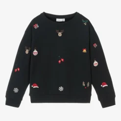 NAME IT Tops*Blue Festive Cotton Sweatshirt