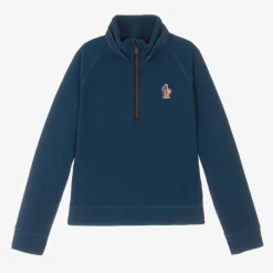 Moncler Enfant Snowwear*Blue Fleece Zip-Up Top