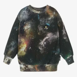 Molo Tops|Tops*Blue Galaxy Print Organic Cotton Sweatshirt