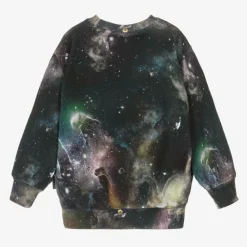 Molo Tops|Tops*Blue Galaxy Print Organic Cotton Sweatshirt