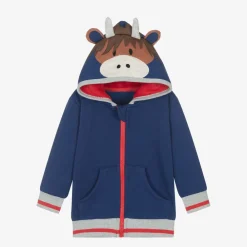 Blade amp; Rose Tops|Tops*Blue Hamish Highland Cow Zip-Up Top