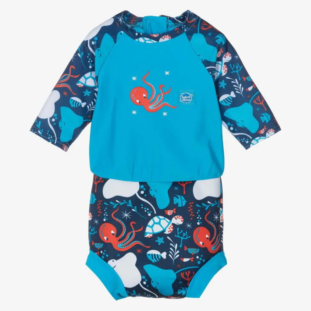 Splash About Swimwear*Blue Happy Nappy Baby Sun Suit (UPF50+)