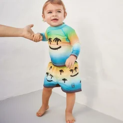 Molo Swimwear*Blue Happy Palm Sun Protective Top (UPF50+)