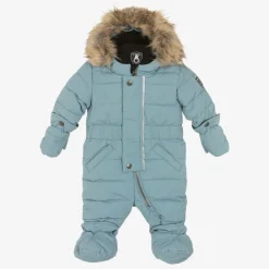 Deux par Deux Snowwear|Coats & Jackets*Blue Hooded Baby Snowsuit
