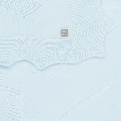 Minutus Blankets & Shawls*Blue Knitted Baby Shawl (105cm)