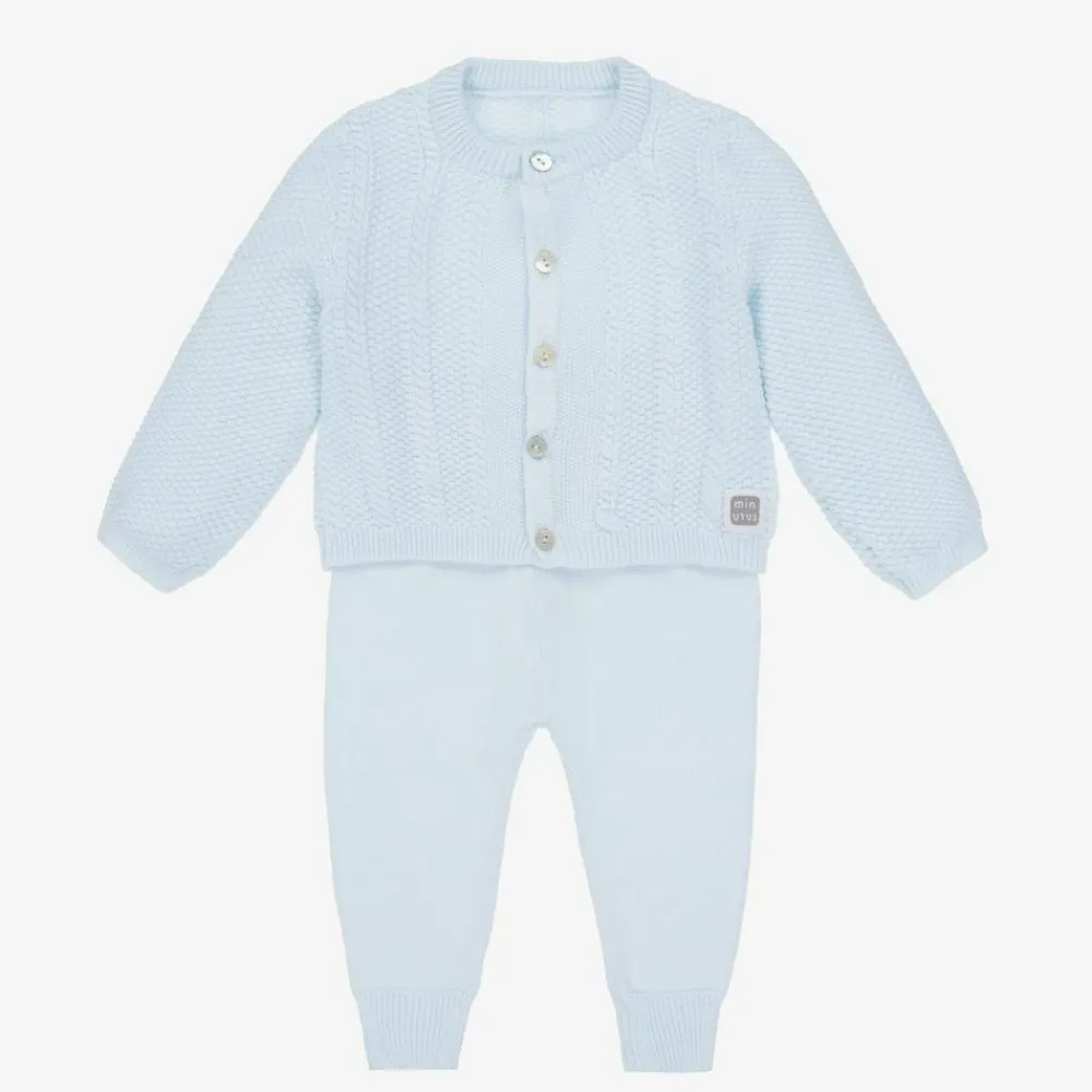 Minutus Outfit Sets*Blue Knitted Baby Trouser Set
