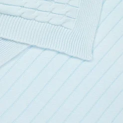 Emile et Rose Blankets & Shawls*Blue Knitted Cotton Blanket (96cm)