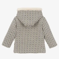 Mebi Coats & Jackets*Blue Knitted Wool & Plush Coat