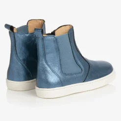Joyday Boots|Boots*Blue Leather Ankle Boots