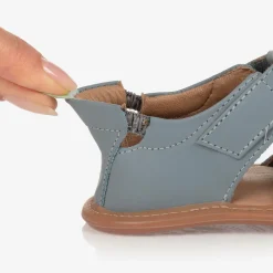 Tip Toey Joey Sandals|Sandals*Blue Leather Baby Sandals