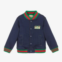 Gucci Coats & Jackets|Coats & Jackets*Blue Logo Bomber Jacket
