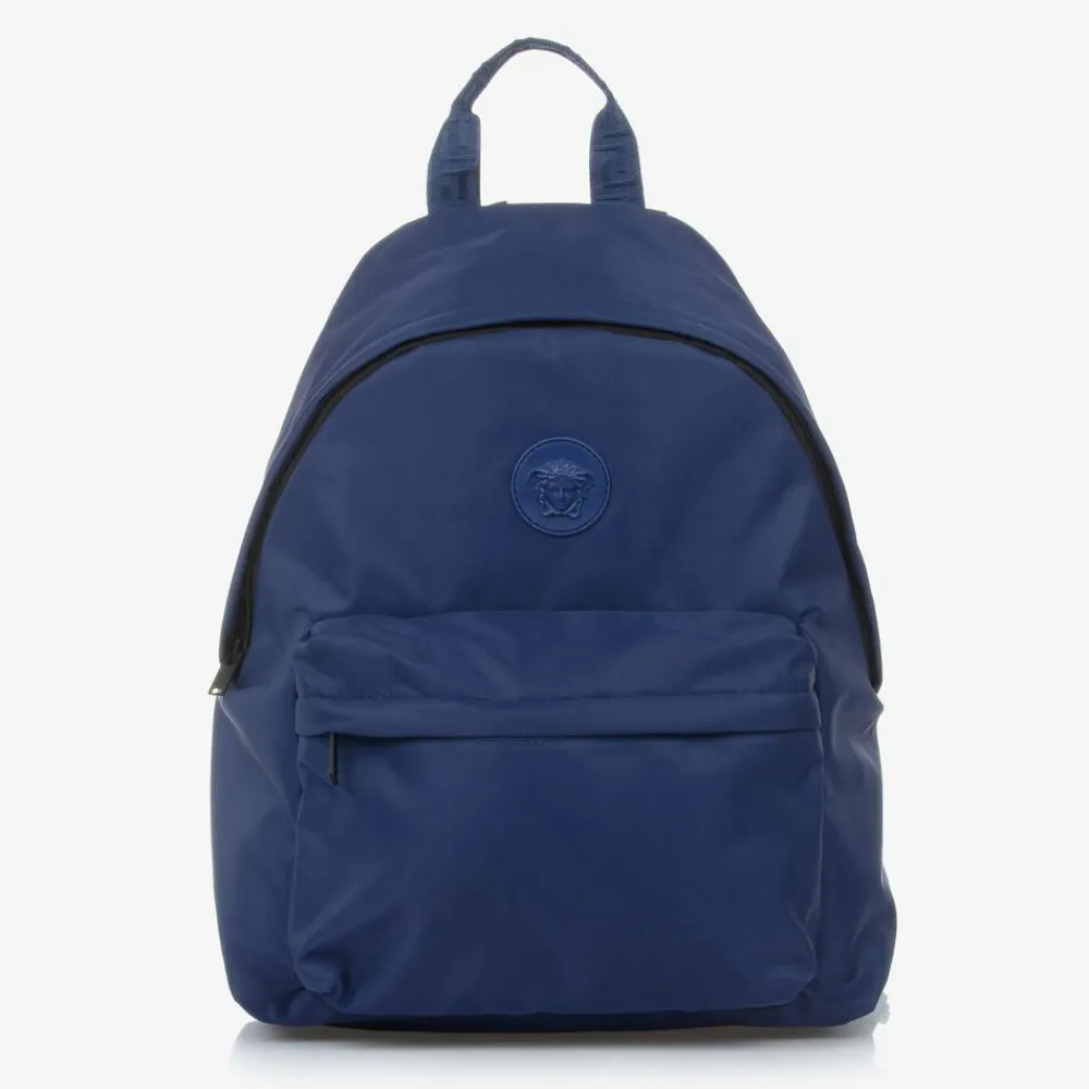 Versace Bags*Blue Medusa Logo Backpack (39cm)