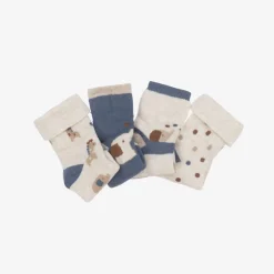 Mayoral Newborn Socks|Socks*Blue Organic Cotton Baby Socks (4 Pack)