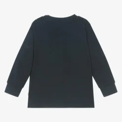 Molo Tops|Tops*Blue Organic Cotton Polar Bear Top