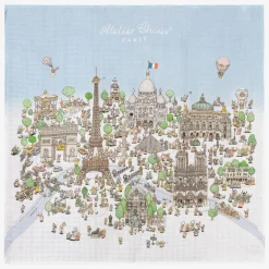 Atelier Choux Paris Gifts|Sleeping Accessories*Blue Organic Cotton Swaddle & Bib Set