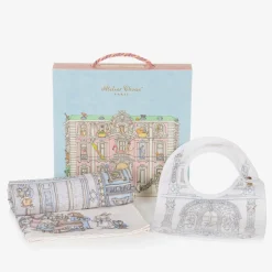 Atelier Choux Paris Gifts|Sleeping Accessories*Blue Organic Cotton Swaddle & Bib Set