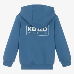 KENZO KIDS Tops*Blue Organic Cotton Zip-Up Top