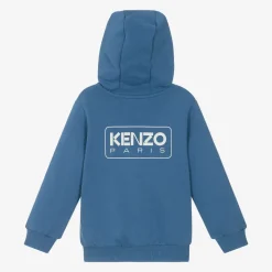 KENZO KIDS Tops*Blue Organic Cotton Zip-Up Top