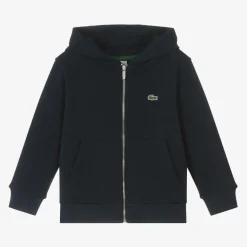 Lacoste Tops*Blue Organic Cotton Zip-Up Hoodie