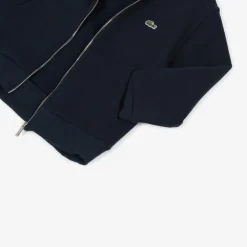 Lacoste Tops*Blue Organic Cotton Zip-Up Hoodie