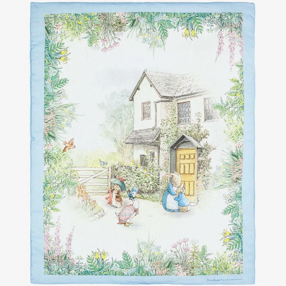 Peter Rabbit™ by Childrensalon Blankets & Shawls*Blue Padded Linen & Cotton Blanket (95cm)