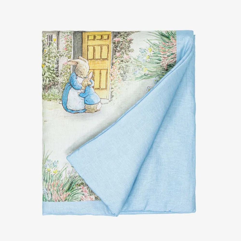 Peter Rabbit™ by Childrensalon Blankets & Shawls*Blue Padded Linen & Cotton Blanket (95cm)