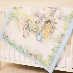 Peter Rabbit™ by Childrensalon Blankets & Shawls*Blue Padded Linen & Cotton Blanket (95cm)