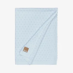 Elodie Blankets & Shawls*Blue Pointelle Baby Blanket (100cm)