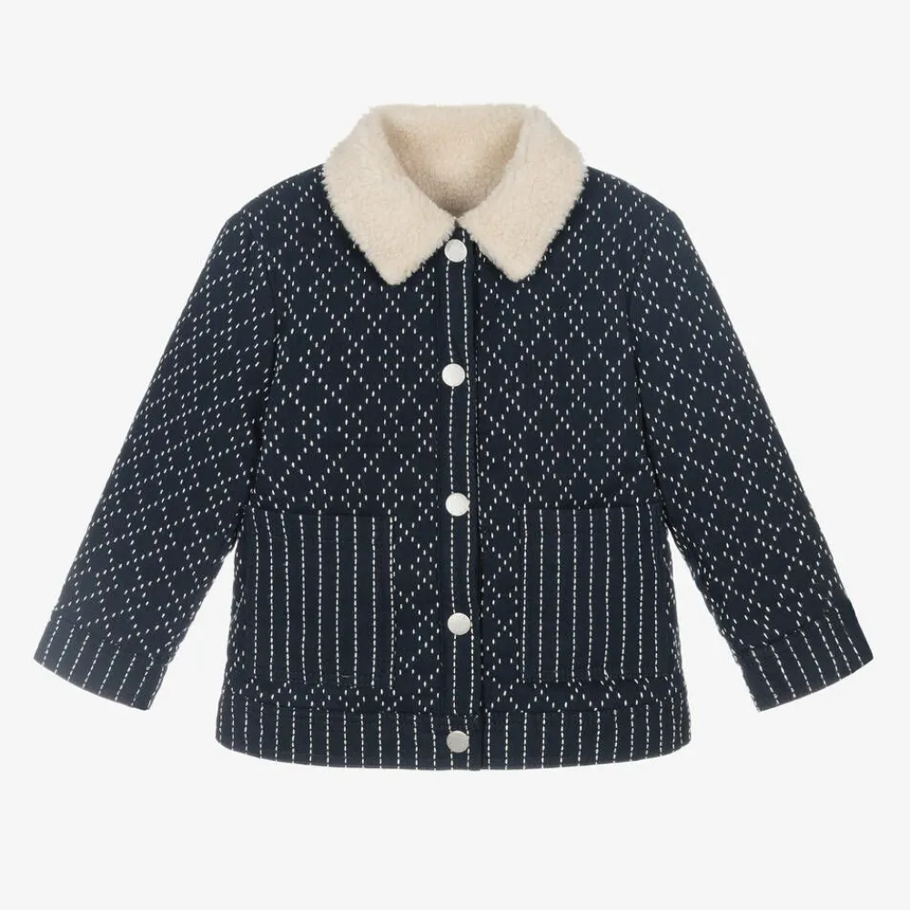 KENZO KIDS Coats & Jackets*Blue Reversible Sherpa Fleece Jacket