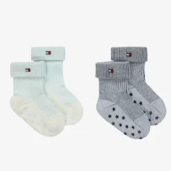 Tommy Hilfiger Socks|Socks*Blue Ribbed Cotton Baby Socks (2 Pack)