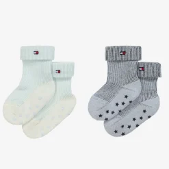 Tommy Hilfiger Socks|Socks*Blue Ribbed Cotton Baby Socks (2 Pack)