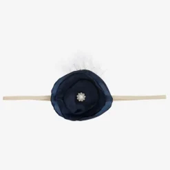 Cute Cute Hair Accessories*Blue Satin Flower Headband