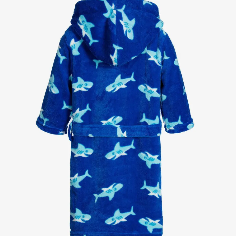 Playshoes Towels & Robes|Nightwear*Blue Shark Fleece Dressing Gown