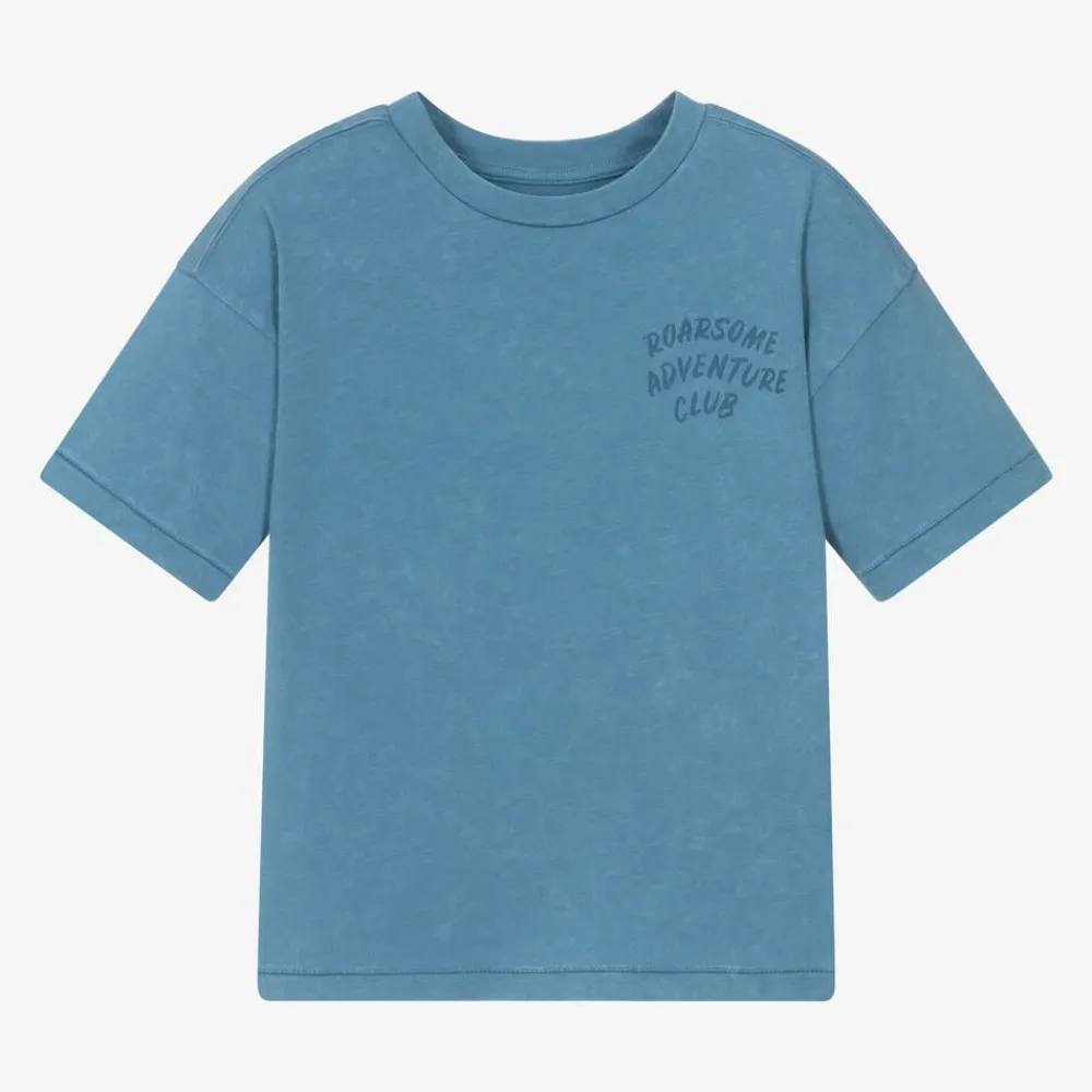 Roarsome Tops*Blue Shark Organic Cotton T-Shirt