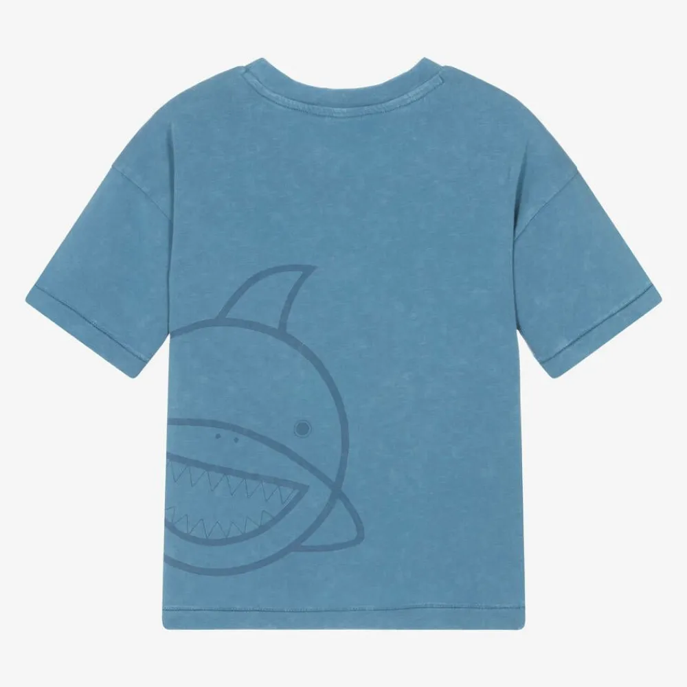 Roarsome Tops*Blue Shark Organic Cotton T-Shirt