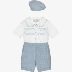 Beau KiD Outfit Sets*Blue Smocked Baby Shorts Set