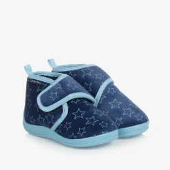 Playshoes Slippers|Slippers*Blue Star Velour Slippers