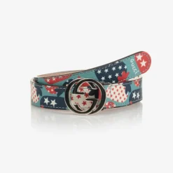 Gucci Clothing Accessories*Blue Strawberry Print GG Belt