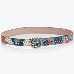 Gucci Clothing Accessories*Blue Strawberry Print GG Belt