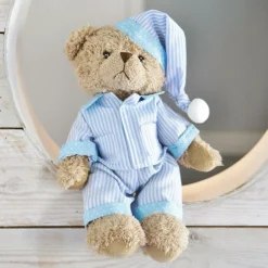 Powell Craft Toys|Toys*Blue Stripe Pyjama Teddy Bear (34cm)