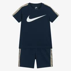 Nike Outfit Sets*Blue Swoosh Logo Shorts Set