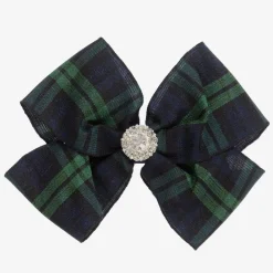 Cute Cute Hair Accessories*Blue Tartan Bow Hair Clip (7cm)