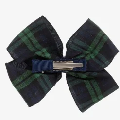 Cute Cute Hair Accessories*Blue Tartan Bow Hair Clip (7cm)