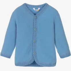 Joha Tops*Blue Thermal Wool Cardigan