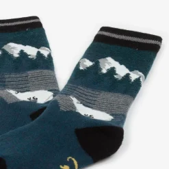 Deux par Deux Socks|Socks*Blue Thermal Wool Mountain Socks