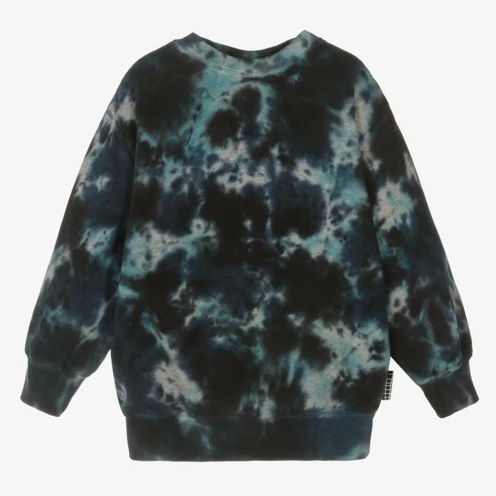 Molo Tops|Tops*Blue Tie-Dye Organic Cotton Sweatshirt