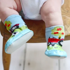 Powell Craft Slippers|Slippers*Blue Tractor Slipper Socks