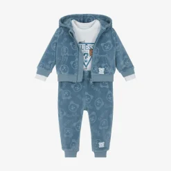 Guess Outfit Sets|Outfit Sets*Blue Velour Baby Tracksuit Set